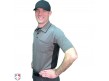 S314-CH Smitty V2 Major League Replica Umpire Shirt - Charcoal Grey with Black Front Angled View
