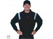 S320-BKPB Smitty Traditional Half-Zip Umpire Jacket - Black and Powder Blue Front View