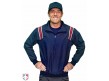 S320-N/R Smitty Traditional Half-Zip Umpire Jacket - Navy and Red Worn Front View