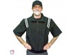 S324-BK/WT Smitty Traditional Half-Zip Short Sleeve Umpire Jacket - Black and White Worn Front View