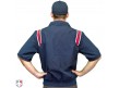 S324-N/R Smitty Traditional Half-Zip Short Sleeve Umpire Jacket - Navy with Red and White Worn Back View