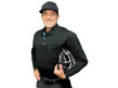 Smitty V3 Major League Replica Long Sleeve Umpire Shirt - Black with Sky Blue