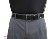 S390-Smitty Performance Poly Spandex Charcoal Grey Base Umpire Pants Front Close Up
