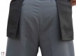S392-Smitty Performance Poly Spandex Charcoal Grey Plate Umpire Pants Back Close Up