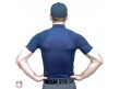 TMMT717-N New Balance Challenger Mock Neck Short Sleeve Compression Shirt Navy Worn Back View