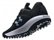 UA-TURF-BK-WH Under Armour Yard Turf Black & White Field Shoes Inside Back Angled View