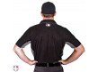 UM03-BK/GY Majestic MLB Umpire Shirt - Black with Charcoal Grey Worn Back View