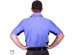 UM03-CB/BK Majestic MLB Umpire Shirt - Sky Blue with Black Worn Back View