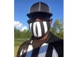 Referee Wearing Striped Mask