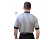 USA205 Grey V-Neck Referee Shirt with Black Pinstripes and USA Flag on Left Sleeve Reverse View