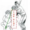 Diagram where to stand between batter and catcher