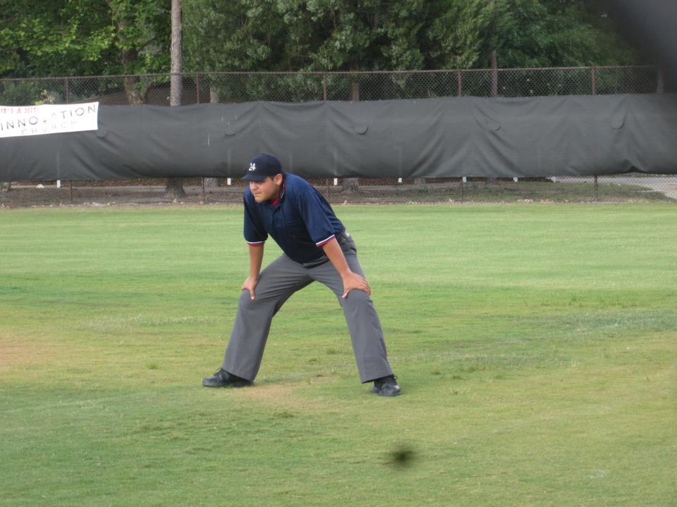 base umpire gets locked into position