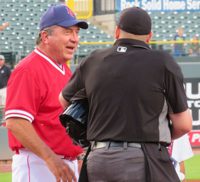 HOF Johnny Bench and Brandon Lawson at the Plate Meeting