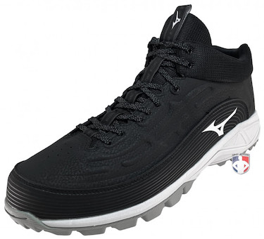 Mizuno Ambition 3 Black & White Mid Cut Umpire & Referee Field Shoes