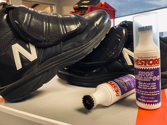 New Balance Umpire Plate Shoes with Shoe Shampoo Bottle