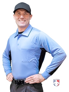 Blue Umpire Shirt Long Sleeve Worn by Umpire