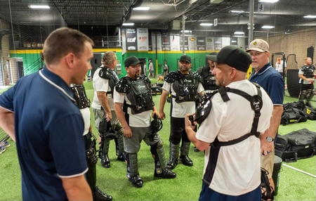 Students Wear Umpire Protective Gear