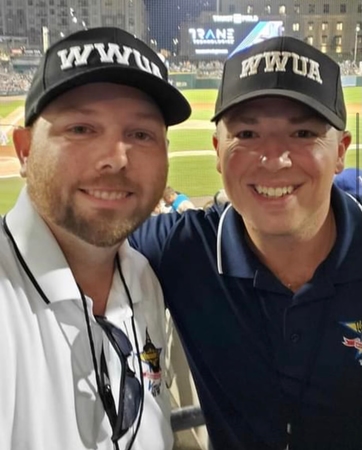 Brandon Lawson with Seth Swanson at Baseball Game