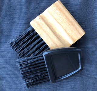 Wooden and Plastic Umpire Plate Brush Together