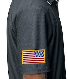 Reverse Flag Patch on Umpire Shirt