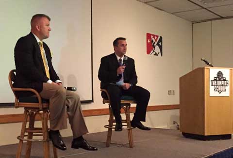 MLB Umpire Jeff Nelson and Executive Director Dusty Dellinger at Closing Ceremonies