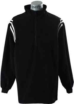 Smitty Open Bottom Half-Zip Umpire Jacket - Black and White